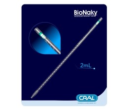 Pipeta Sorológica Descartável 2 Ml Estéril Individual Peel Pack Graduada 1/100 - 50 Unid - Bionaky